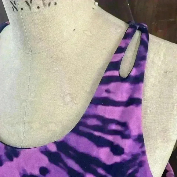 Aonour workout Tank Top Tie Dye W/Cool should and Back Cutout Details Sz XL - Picture 4 of 8